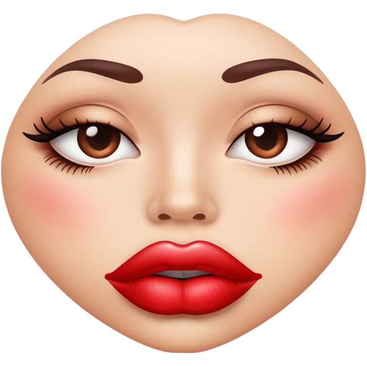 full glossy pouty baddie lips with lip liner emoji