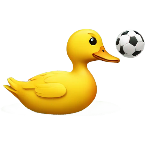 Dead duck playing football  emoji