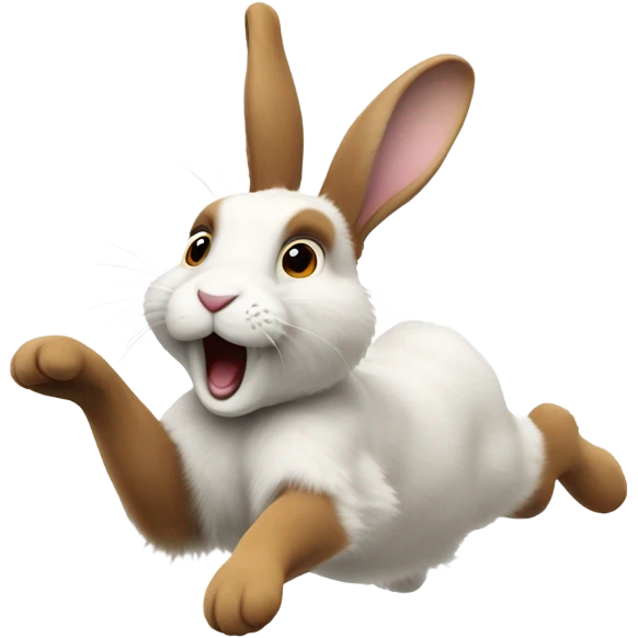 A jumping bunny emoji
