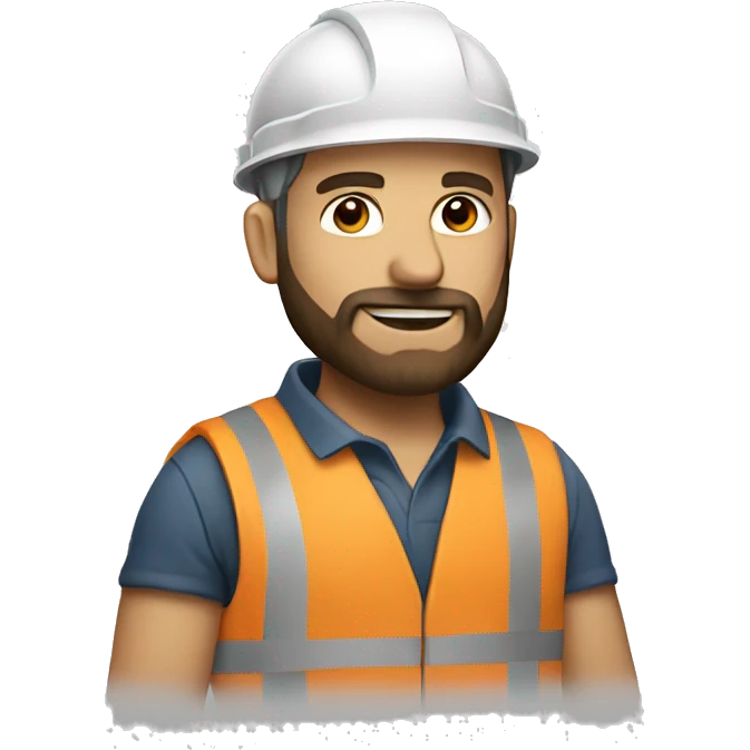 Guy engineer white with beard  emoji