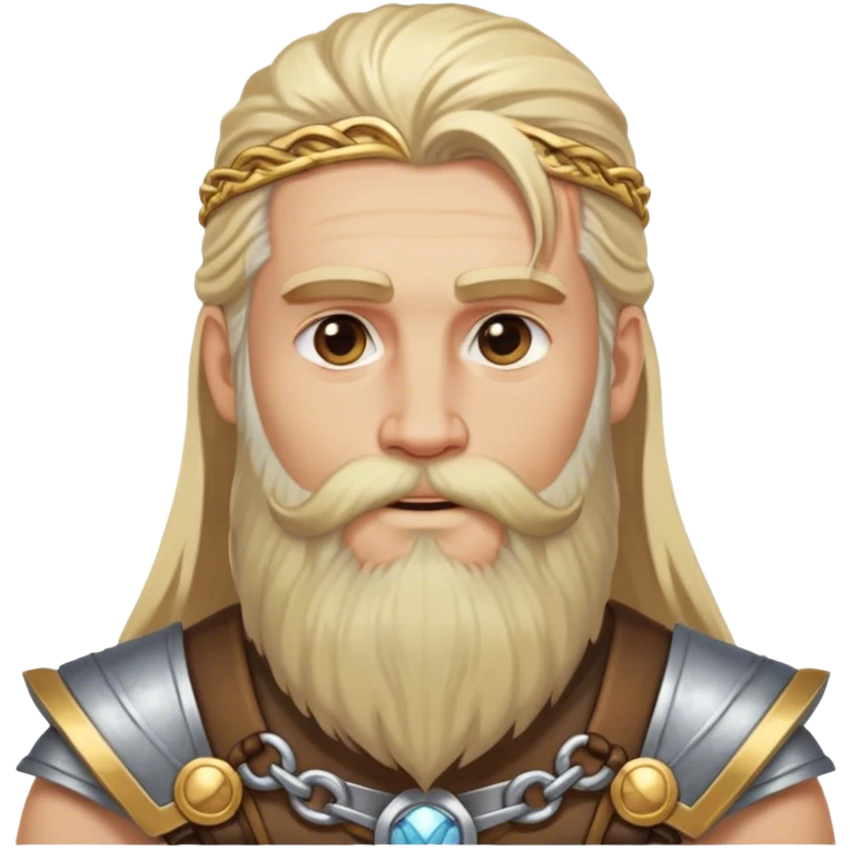 Medieval male light blonde long beard with warrior rings emoji