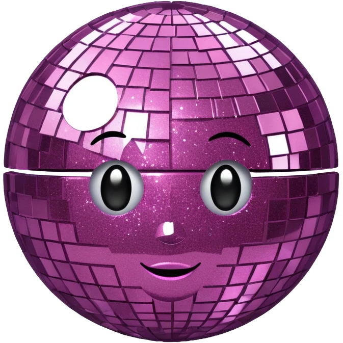 Rosa Disko Kugel mit Glitzer  emoji