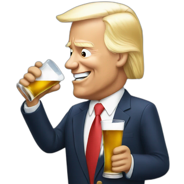Trump drinking joe biden emoji