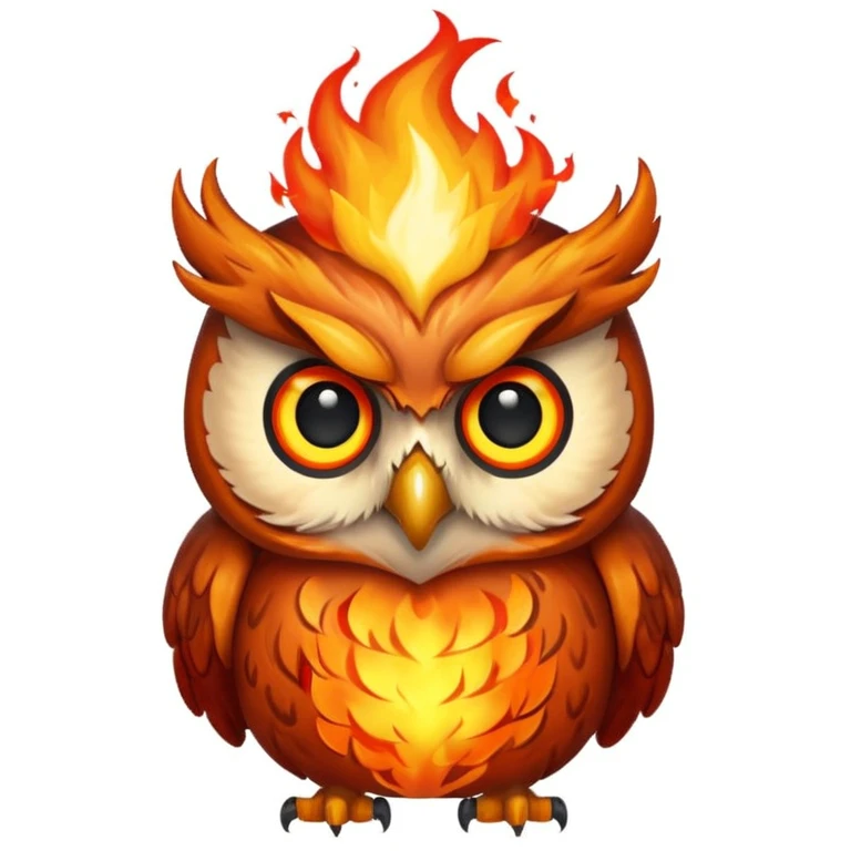 Owl on fire emoji