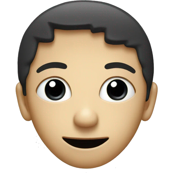 A cursor with black limbs, black oval eyes and an oval mouth with black arms emoji