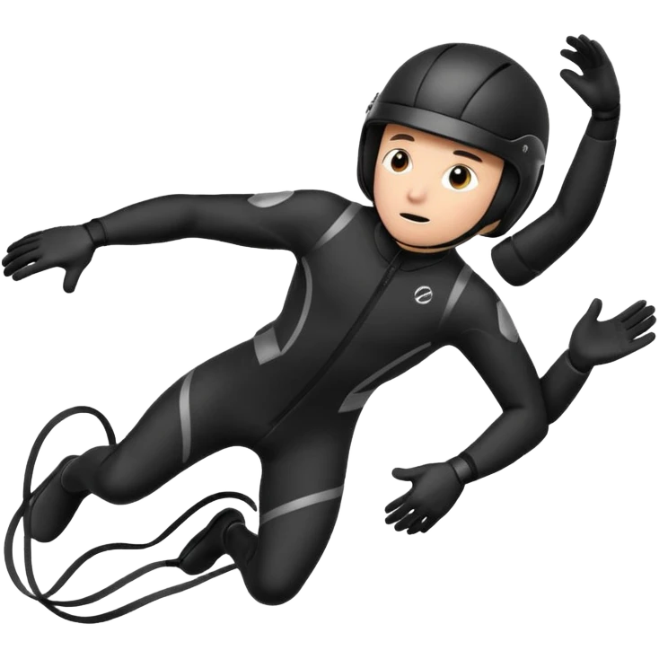 Kitermanc traje neopreno negro y casco negro, haciendo un down loop emoji