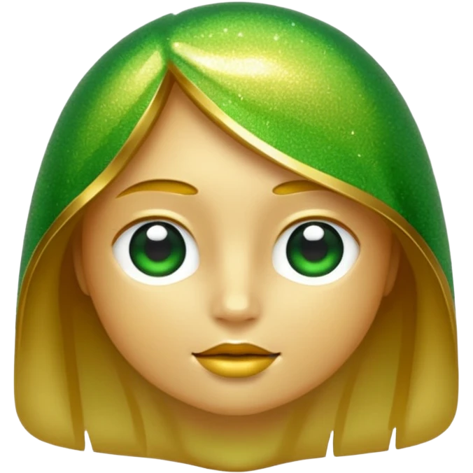 One in golden and green shadows emoji