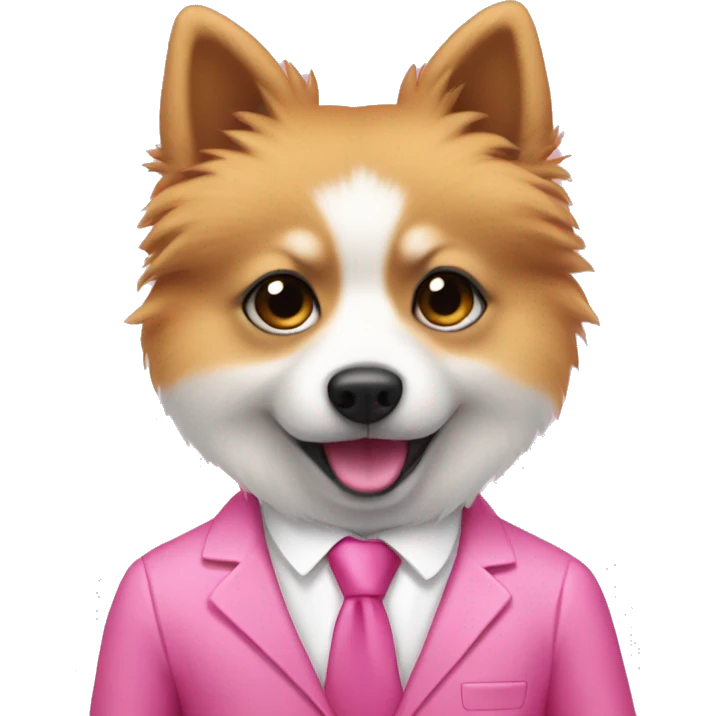 little spitz in a pink suit emoji
