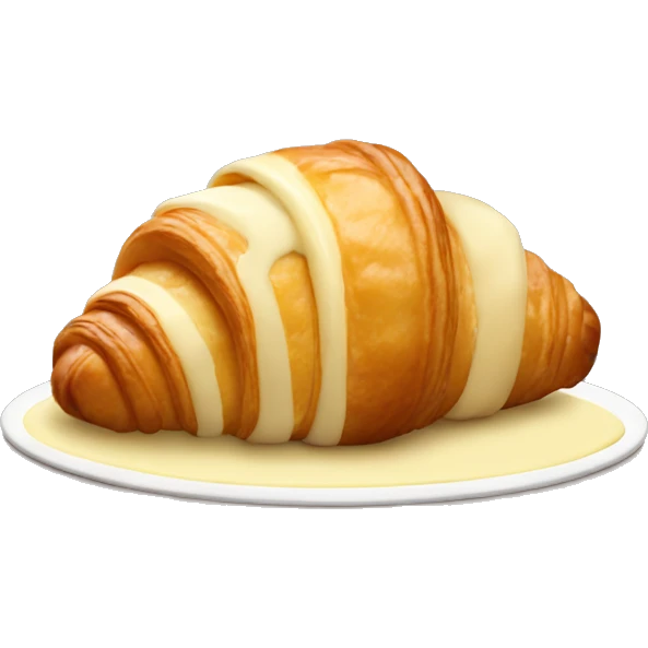 Croissant with white chocolate  emoji