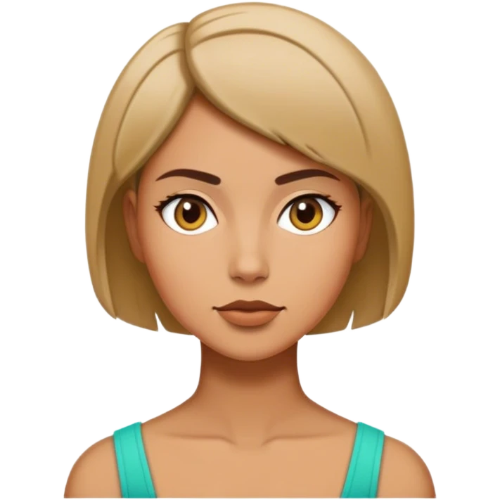 Mujer de tés trigueña con cabello corto de lado  emoji