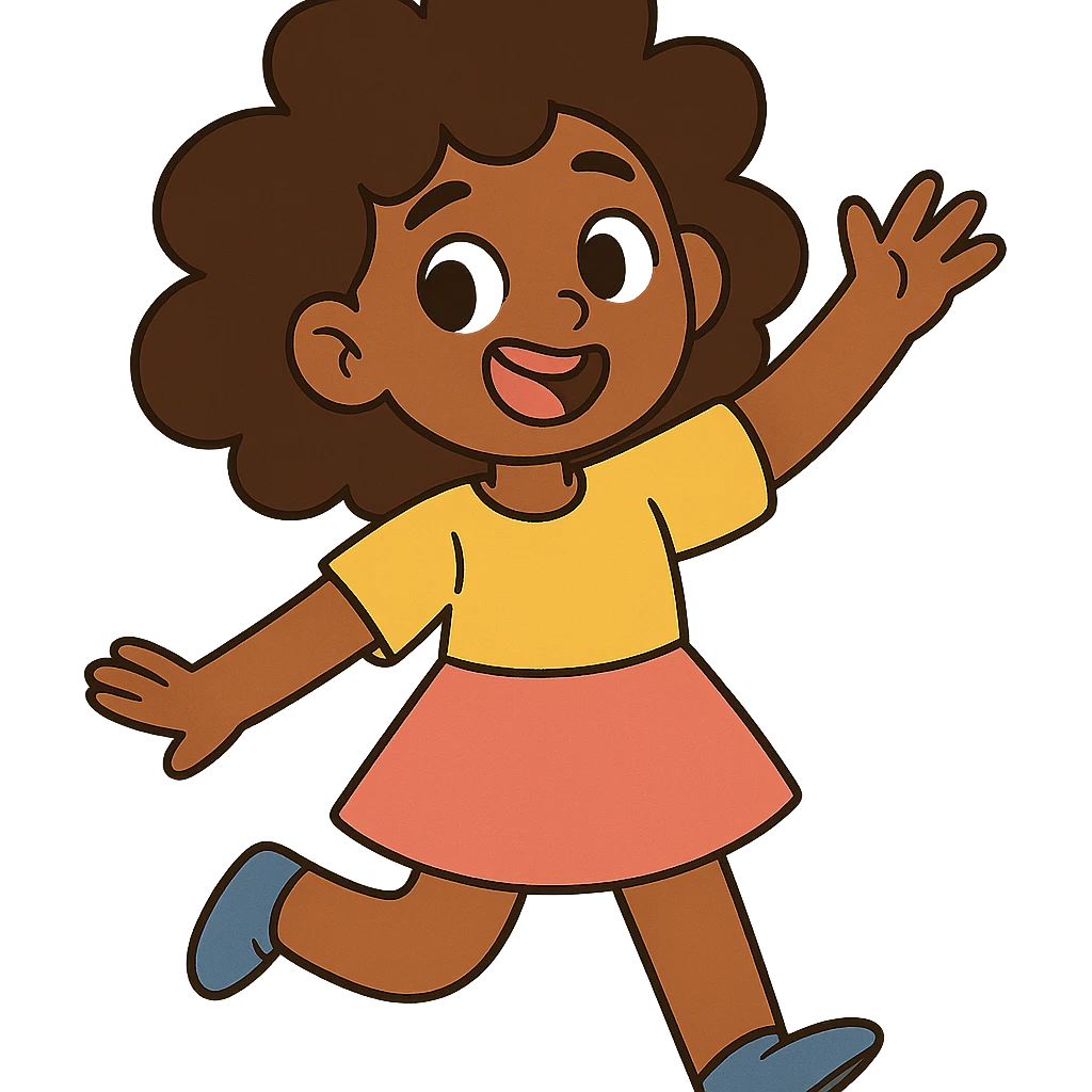 girl with curly brown hair, dark brown eyes, and brown skin emoji