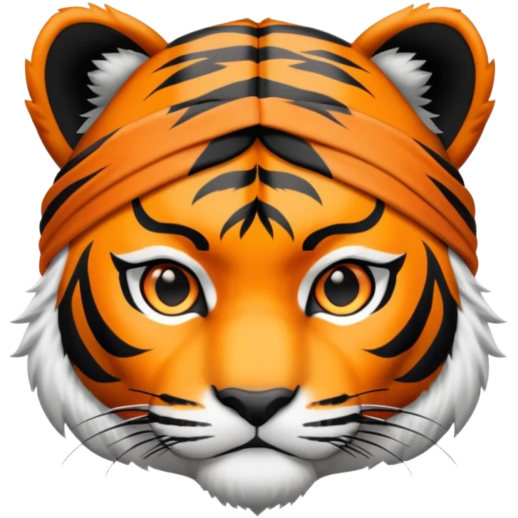 Tiger ninja with headband emoji