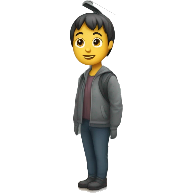 personne qui regarde le terminus d'un train avec marqué succès emoji