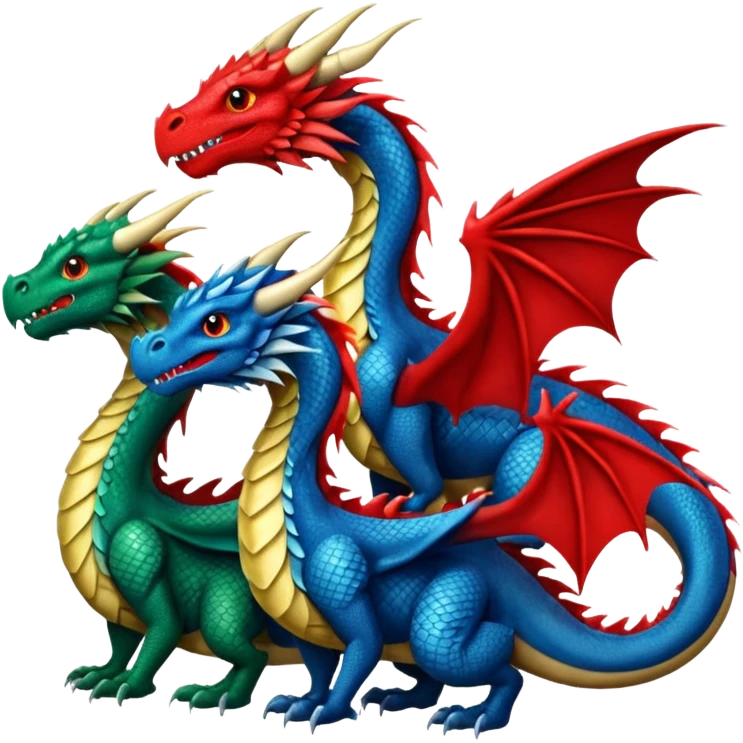 Three dragon together emoji