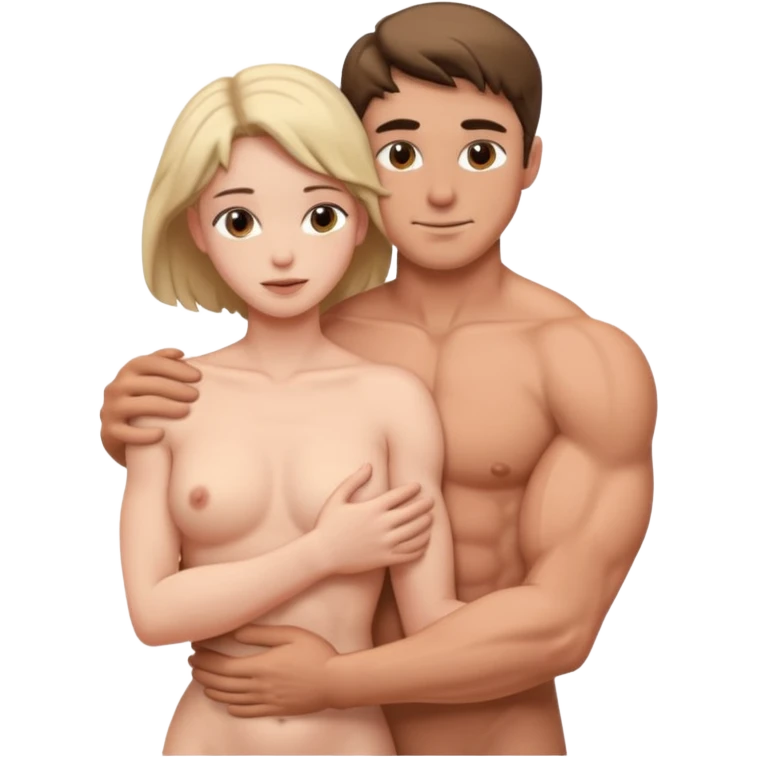 Moment intime entre amoureux il sont tou nue et baise emoji