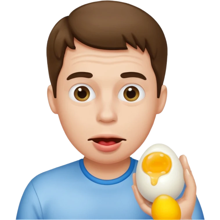 guy drooling alot of spit, holding egg emoji