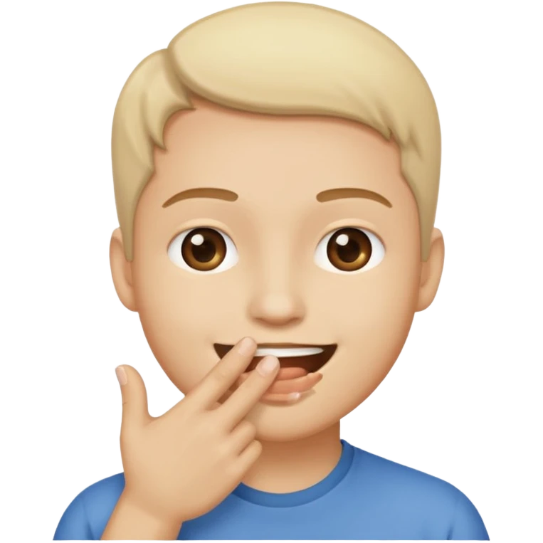 ایموجی که دستش جلوی دهانشه و داره میگه که یه چیزی خیلی خوبه emoji