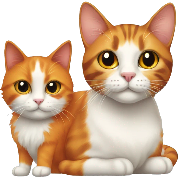 a calico cat and an orange cat  emoji