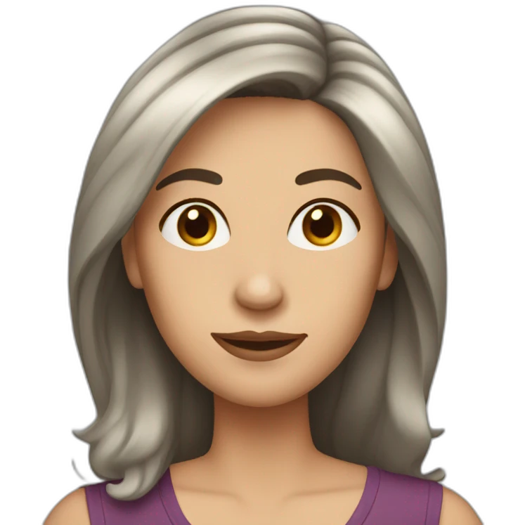 middle age woman with long dark brown hair emoji