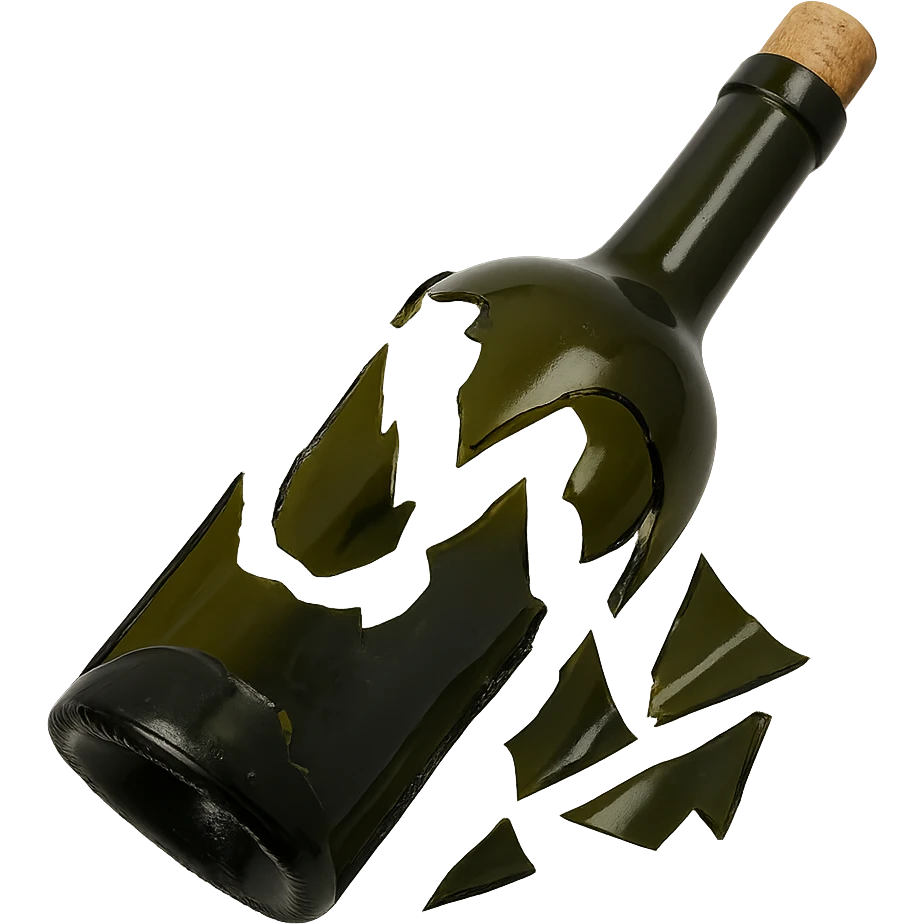 broken wine bottle, variation 6 emoji