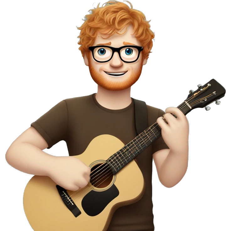 ed sheeran wearing glasses and holding a guitar emoji