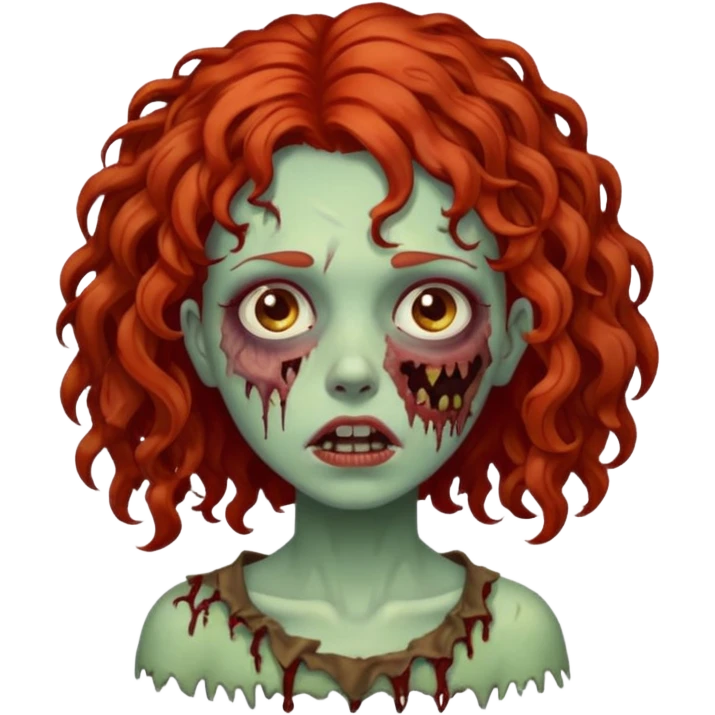 girl zombie with curly red hair  emoji