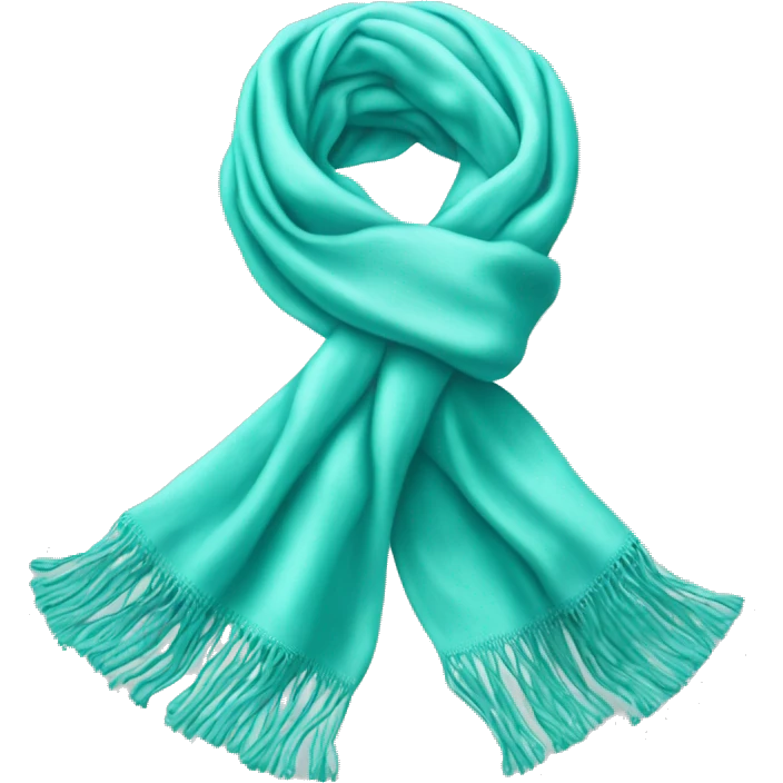 Realistic tiffany blue winter scarf isolated.  emoji