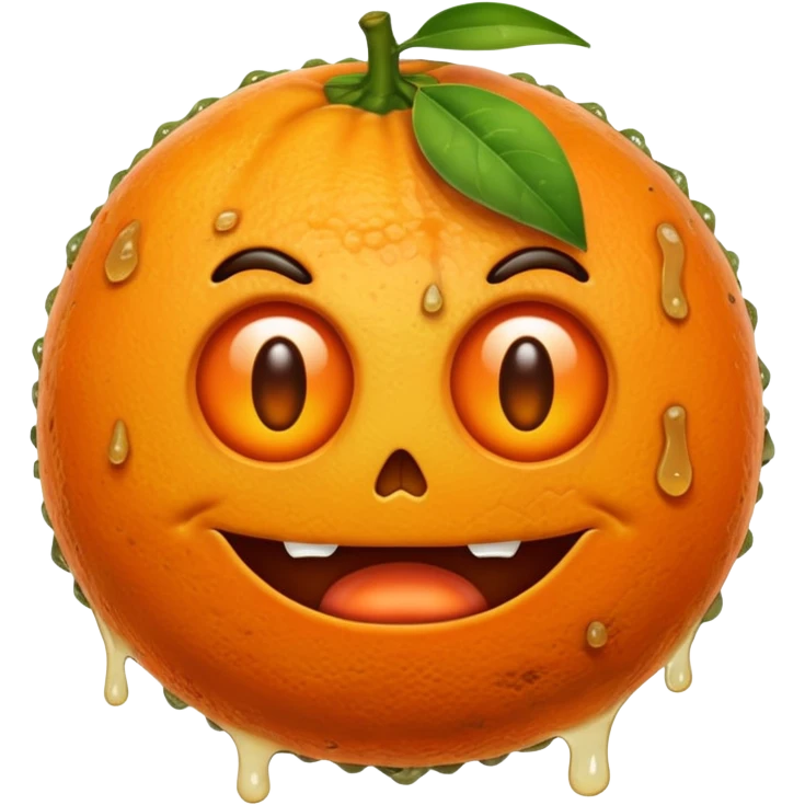 make the orange more scary and disgusting emoji