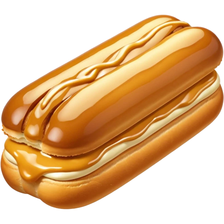  realistic éclair with creaming butterscotch melting  emoji