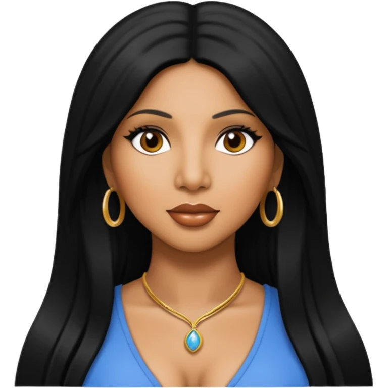 Toni Braxton with long black hair emoji