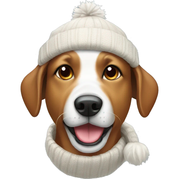 Dog with winter hat emoji