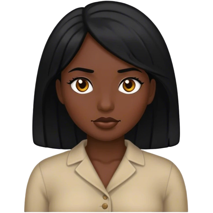 Mujer Morena pelo negro emoji