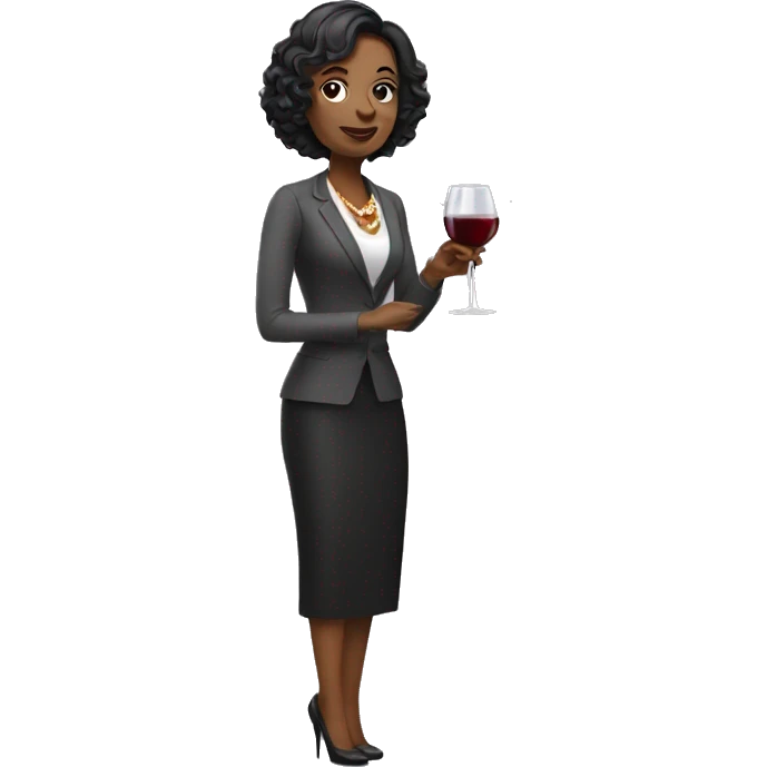 classy woman with a glass of wine emoji