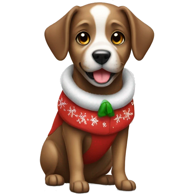 dog wearing christmas clothes  emoji