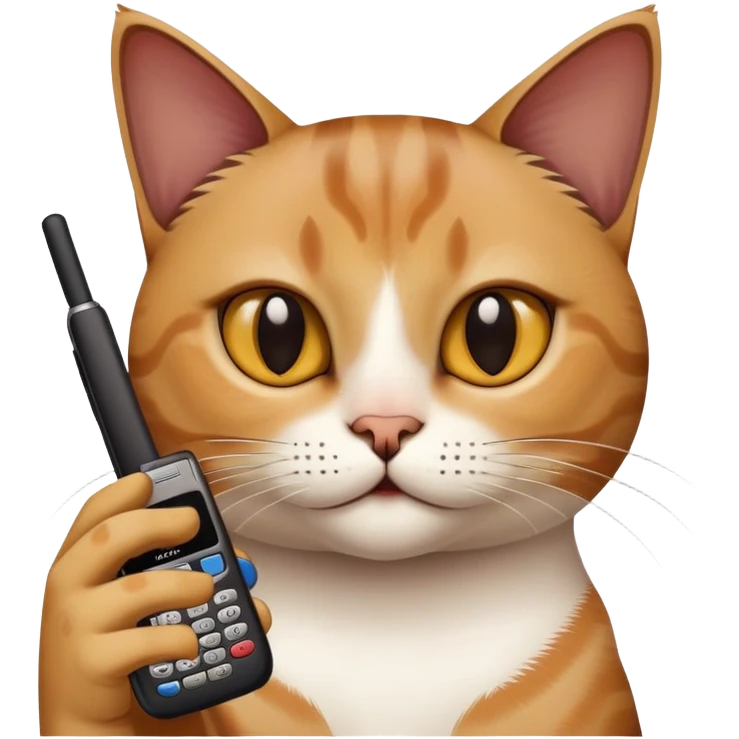 cat with nokia n73 phone emoji