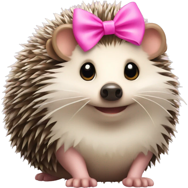 hedgehog with a pink bow emoji