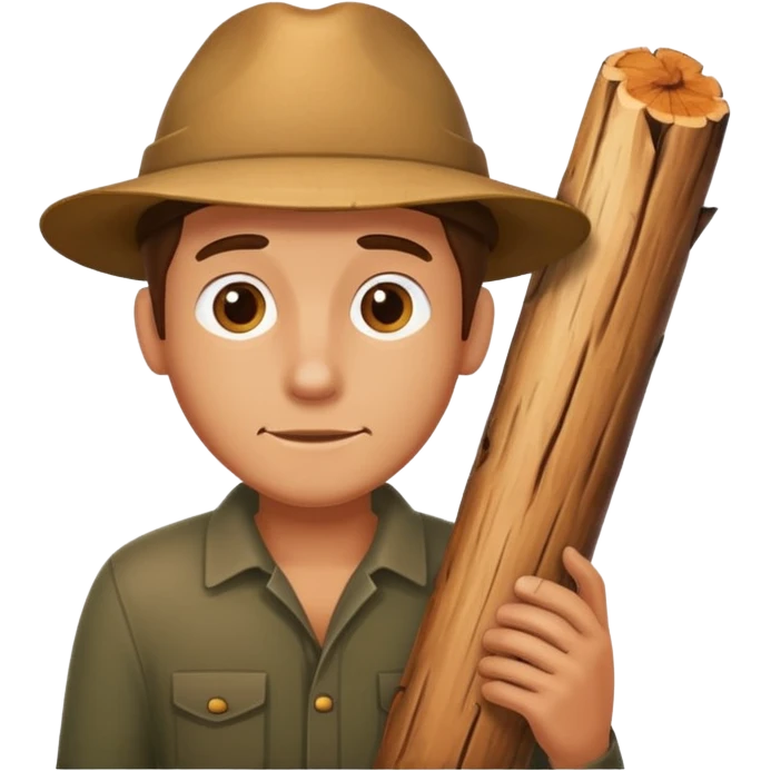 Man with a log  emoji