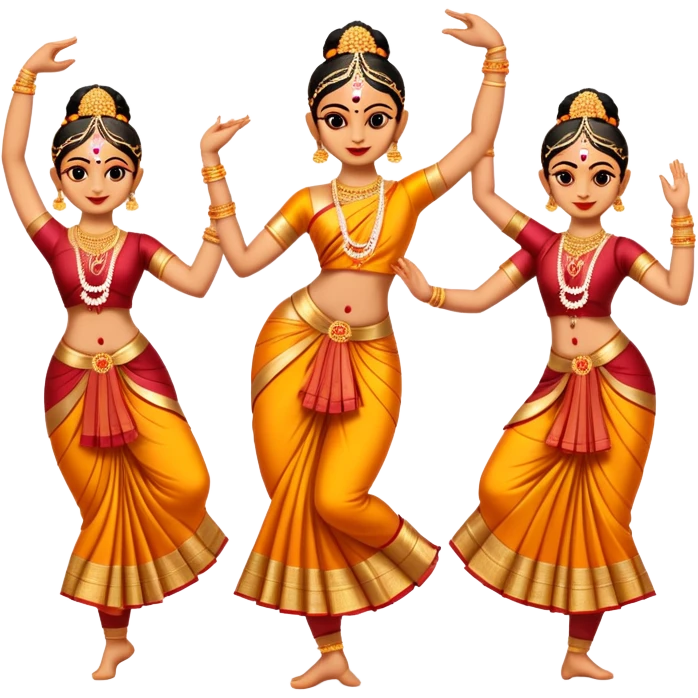 cinematic-realistic-bharatanatyam-dance-emoji,-depicted-as-an-elegant-classical-indian-dance-performance-with-graceful-poses,-intricate-costumes,-and-expressive-hand-gestures,-rendered-with-rich-textures-and-warm-dramatic-lighting emoji
