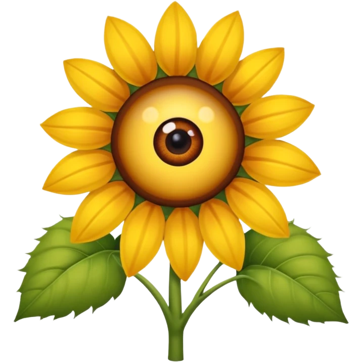 Un girasol y un ojo emoji
