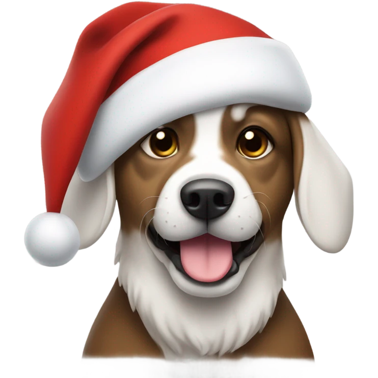 Dog wearing Santa hat emoji