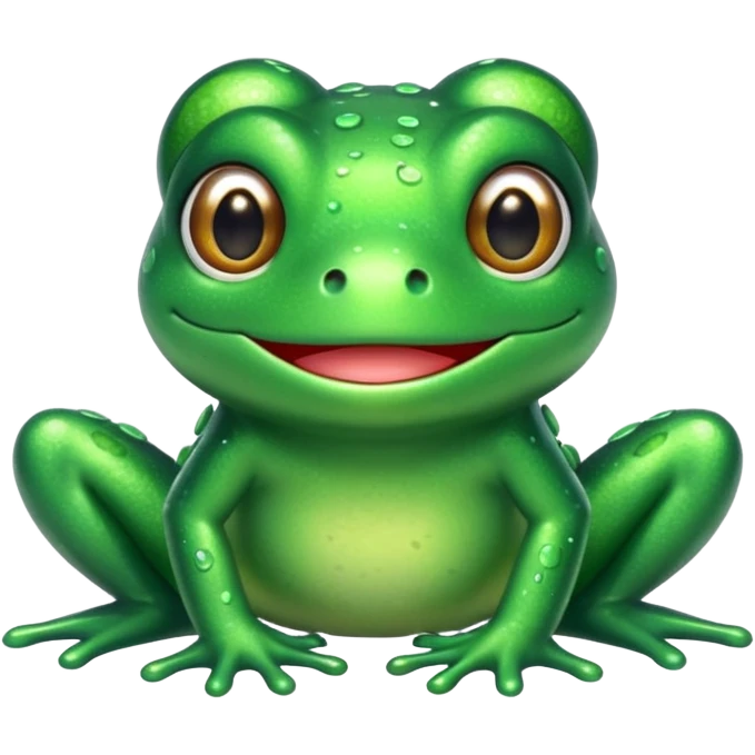 Glitter Green Frog chibi emoji
