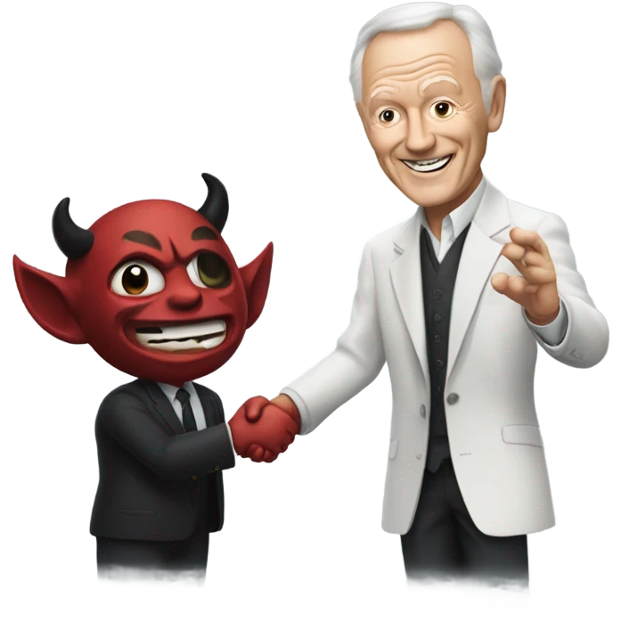Jerry Jones shaking hands with the devil  emoji