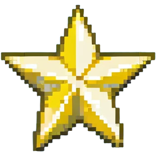 yellow volumetric 4-pointed star, four terminal star emoji
