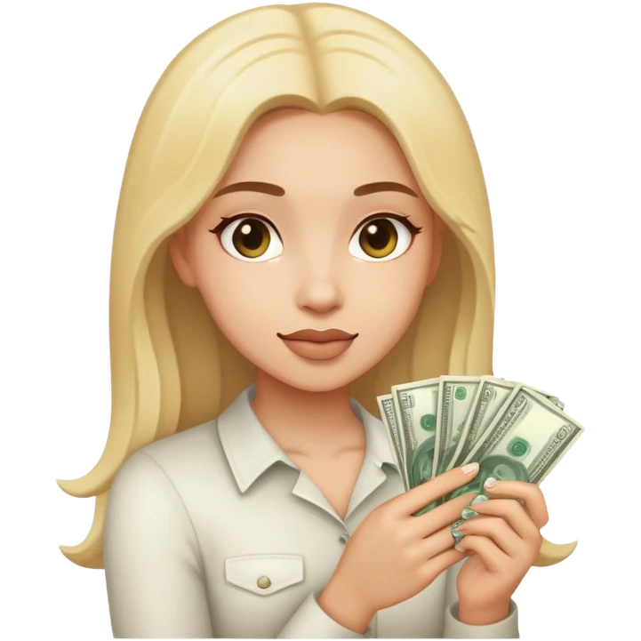 Girl with money emoji