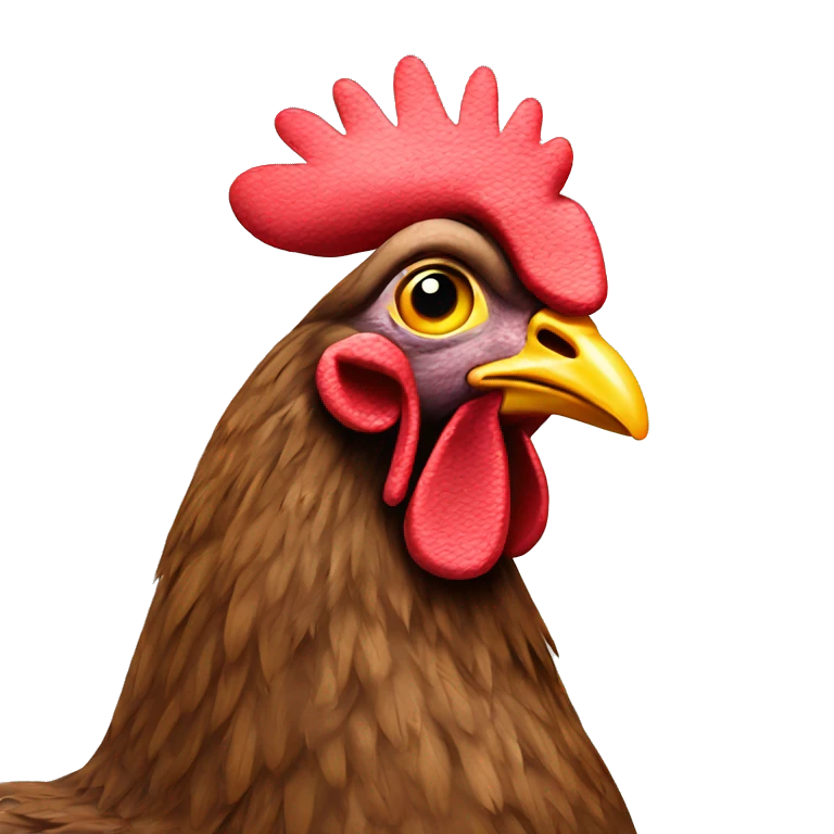 una gallina con peluca emoji