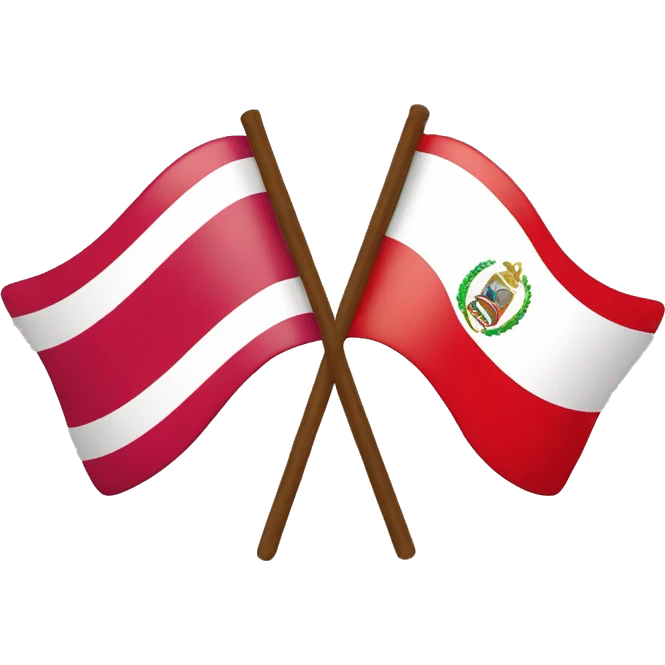 two flags side by side: Peru and costa ria emoji