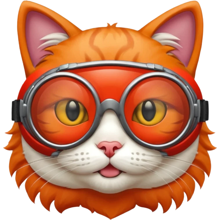 A cat wearing red goggles emoji