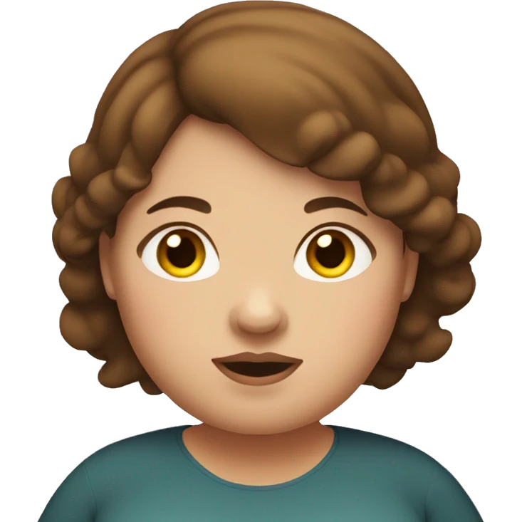 Fat girl with brown hair  emoji