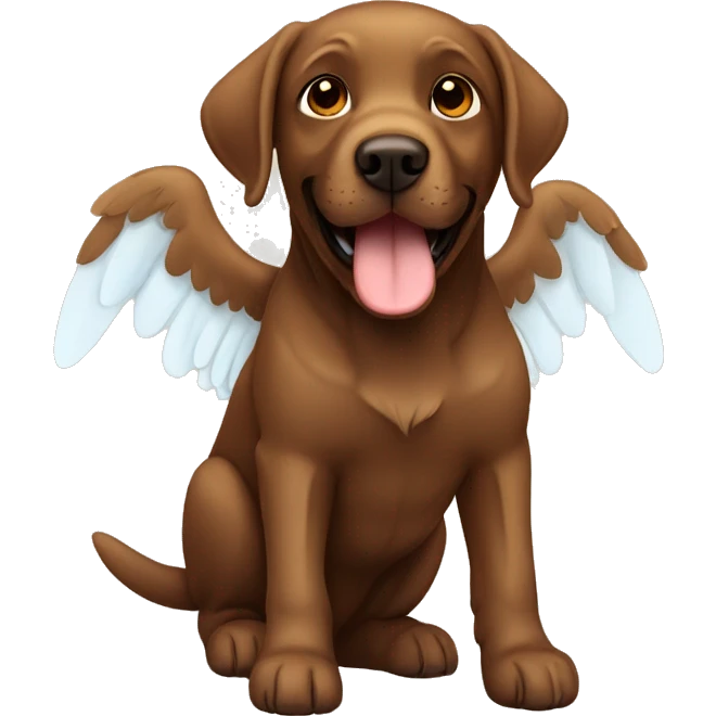Brown Labrador with wings emoji