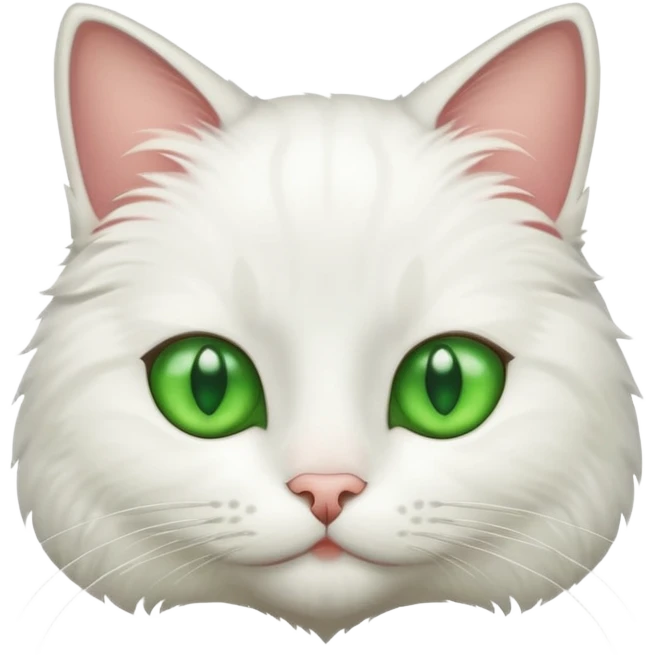 Cat white With eyes green  emoji